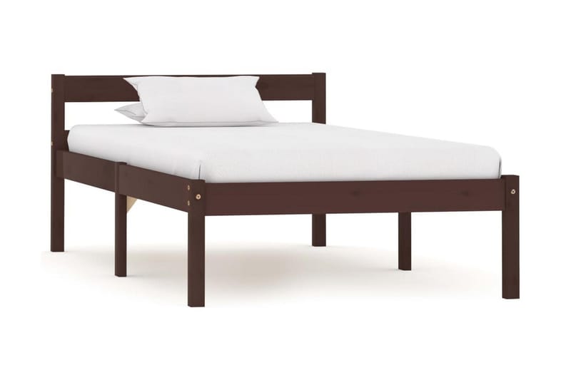 sengestel massivt fyrretræ 100 x 200 cm mørkebrun - Møbler - Senge - Sengeramme & sengestel