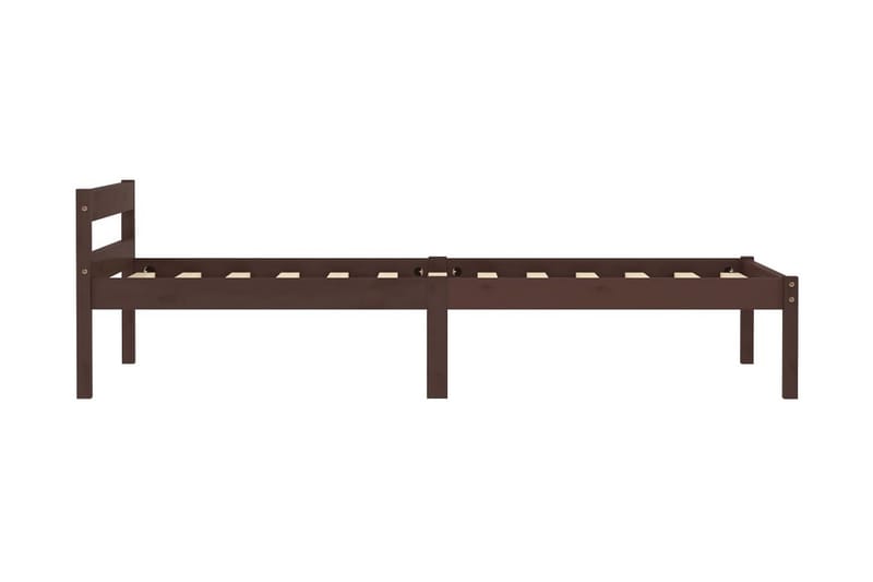 sengestel massivt fyrretræ 100 x 200 cm mørkebrun - Møbler - Senge - Sengeramme & sengestel