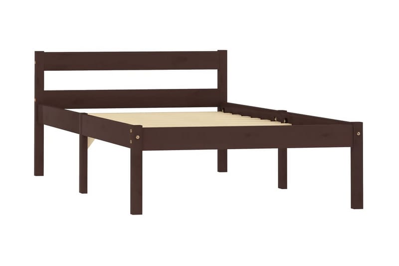sengestel massivt fyrretræ 100 x 200 cm mørkebrun - Møbler - Senge - Sengeramme & sengestel