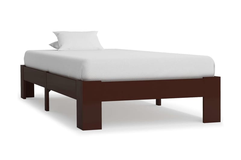 sengestel massivt fyrretræ 100 x 200 cm mørkebrun - Møbler - Senge - Sengeramme & sengestel