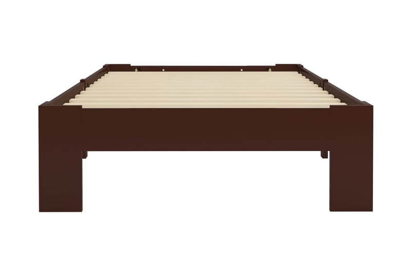 sengestel massivt fyrretræ 100 x 200 cm mørkebrun - Møbler - Senge - Sengeramme & sengestel