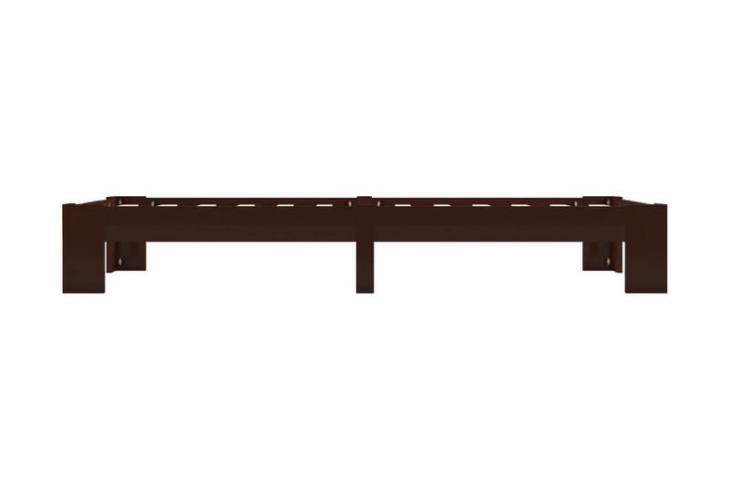 sengestel massivt fyrretræ 100 x 200 cm mørkebrun - Møbler - Senge - Sengeramme & sengestel