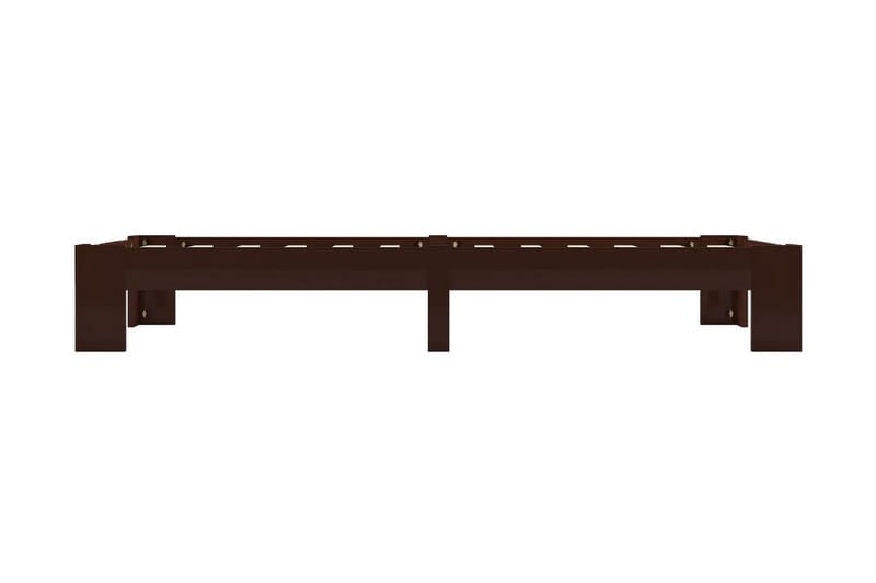 sengestel massivt fyrretræ 100 x 200 cm mørkebrun - Sengeramme & sengestel