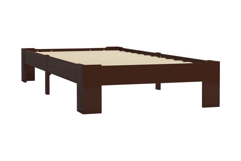 sengestel massivt fyrretræ 100 x 200 cm m�ørkebrun - Møbler - Senge - Sengeramme & sengestel