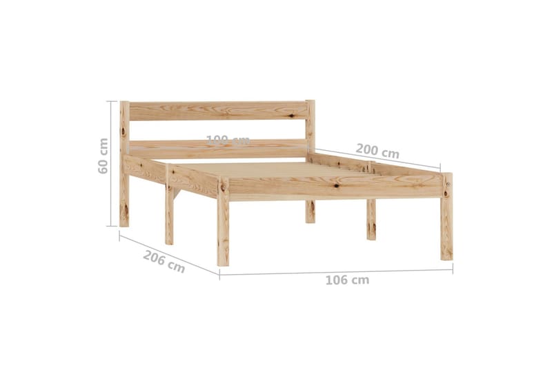 sengestel massivt fyrretræ 100 x 200 cm - Møbler - Senge - Sengeramme & sengestel