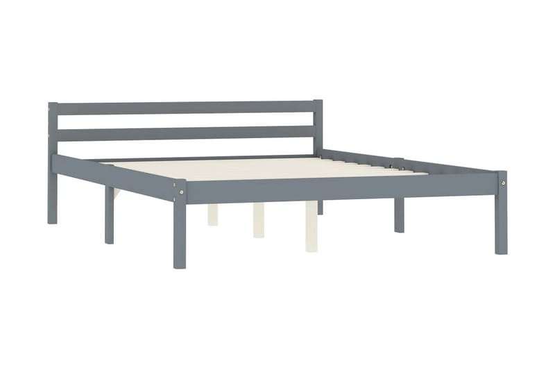sengestel massivt fyrretræ 120 x 200 cm grå - Møbler - Senge - Sengeramme & sengestel