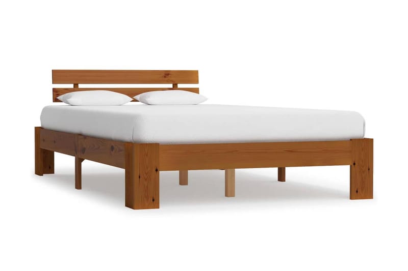 Sengestel Massivt Fyrretræ 120 X 200 Cm Gyldenbrun - Brun - Møbler - Senge - Sengeramme & sengestel