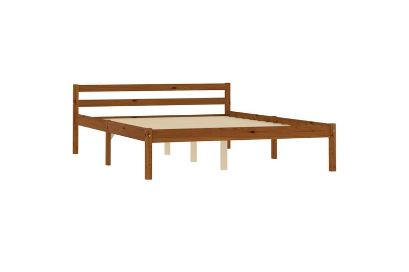 sengestel massivt fyrretræ 120 x 200 cm gyldenbrun - Møbler - Senge - Sengeramme & sengestel