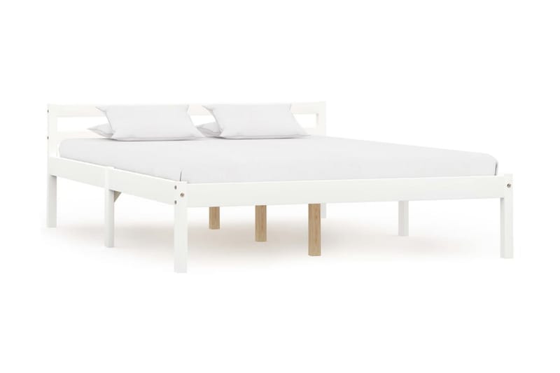 sengestel massivt fyrretræ 120 x 200 cm hvid - Møbler - Senge - Sengeramme & sengestel