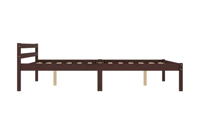 sengestel massivt fyrretræ 120 x 200 cm mørkebrun - Møbler - Senge - Sengeramme & sengestel