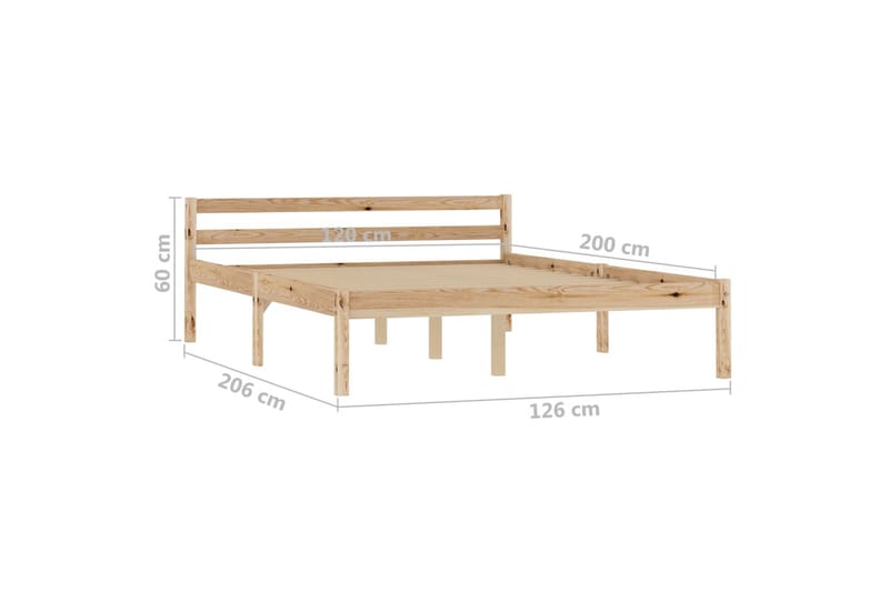sengestel massivt fyrretræ 120 x 200 cm - Møbler - Senge - Sengeramme & sengestel