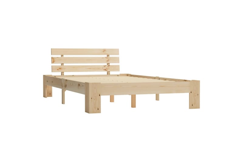 Sengestel Massivt Fyrretræ 140 X 200 Cm - Brun - Møbler - Senge - Sengeramme & sengestel