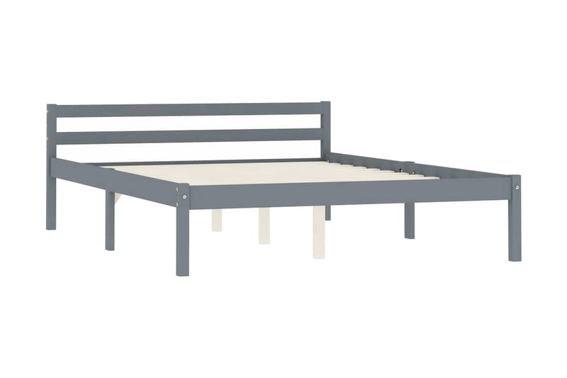 sengestel massivt fyrretræ 140 x 200 cm grå - Møbler - Senge - Sengeramme & sengestel