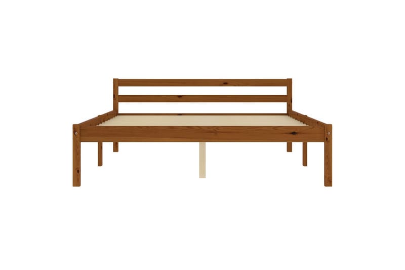 sengestel massivt fyrretræ 140 x 200 cm gyldenbrun - Møbler - Senge - Sengeramme & sengestel