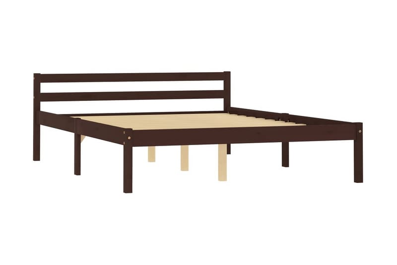 sengestel massivt fyrretræ 140 x 200 cm m�ørkebrun - Møbler - Senge - Sengeramme & sengestel