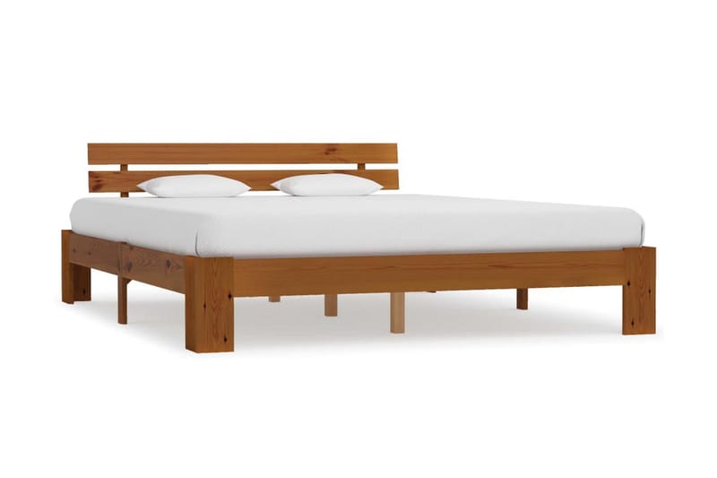 Sengestel Massivt Fyrretræ 160 X 200 Cm Gyldenbrun - Brun - Møbler - Senge - Sengeramme & sengestel