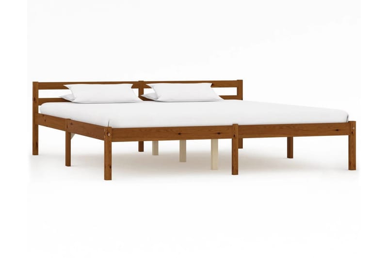 sengestel massivt fyrretræ 160 x 200 cm gyldenbrun - Møbler - Senge - Sengeramme & sengestel