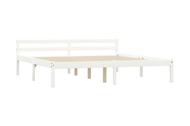 sengestel massivt fyrretræ 160 x 200 cm hvid - Møbler - Senge - Sengeramme & sengestel