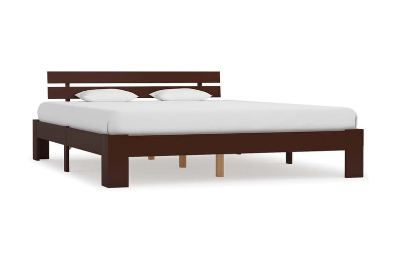 Sengestel Massivt Fyrretræ 160 X 200 Cm Mørkebrun - Brun - Møbler - Senge - Sengeramme & sengestel