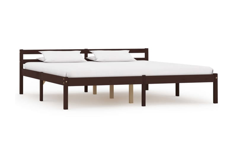 sengestel massivt fyrretræ 160 x 200 cm mørkebrun - Møbler - Senge - Sengeramme & sengestel