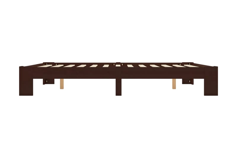 sengestel massivt fyrretræ 160 x 200 cm mørkebrun - Møbler - Senge - Sengeramme & sengestel