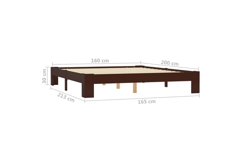 sengestel massivt fyrretræ 160 x 200 cm mørkebrun - Møbler - Senge - Sengeramme & sengestel