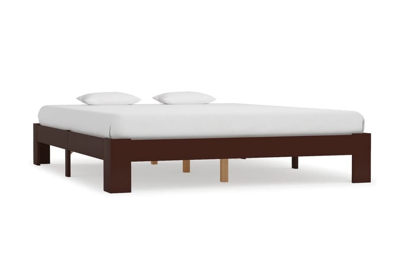 sengestel massivt fyrretræ 160 x 200 cm mørkebrun - Møbler - Senge - Sengeramme & sengestel
