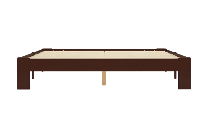 sengestel massivt fyrretræ 160 x 200 cm mørkebrun - Møbler - Senge - Sengeramme & sengestel