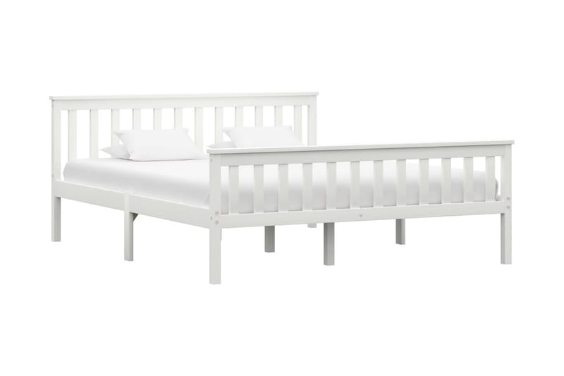 Sengestel Massivt Fyrretræ 160x200 cm Hvid - Møbler - Senge - Sengeramme & sengestel