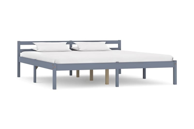 sengestel massivt fyrretræ 180 x 200 cm grå - Møbler - Senge - Sengeramme & sengestel