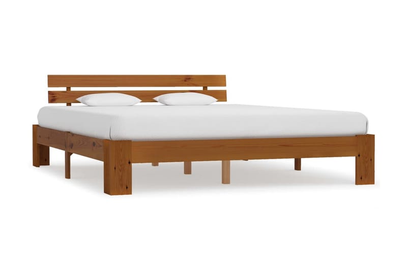 Sengestel Massivt Fyrretræ 180 X 200 Cm Gyldenbrun - Brun - Møbler - Senge - Sengeramme & sengestel