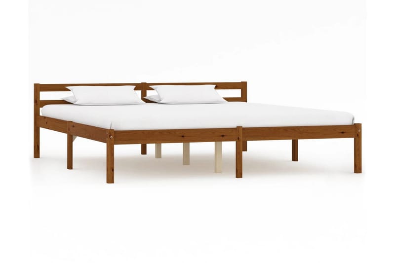 sengestel massivt fyrretræ 180 x 200 cm gyldenbrun - Møbler - Senge - Sengeramme & sengestel