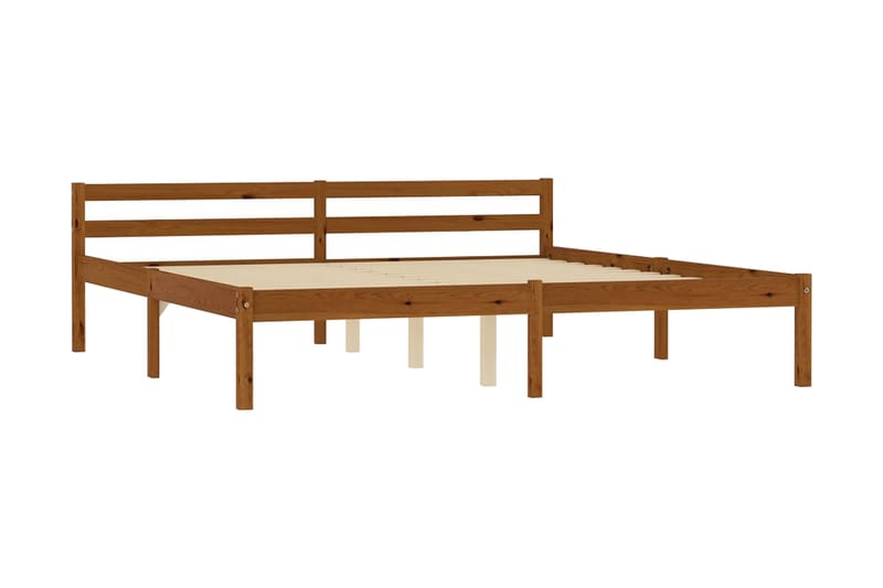 sengestel massivt fyrretræ 180 x 200 cm gyldenbrun - Møbler - Senge - Sengeramme & sengestel