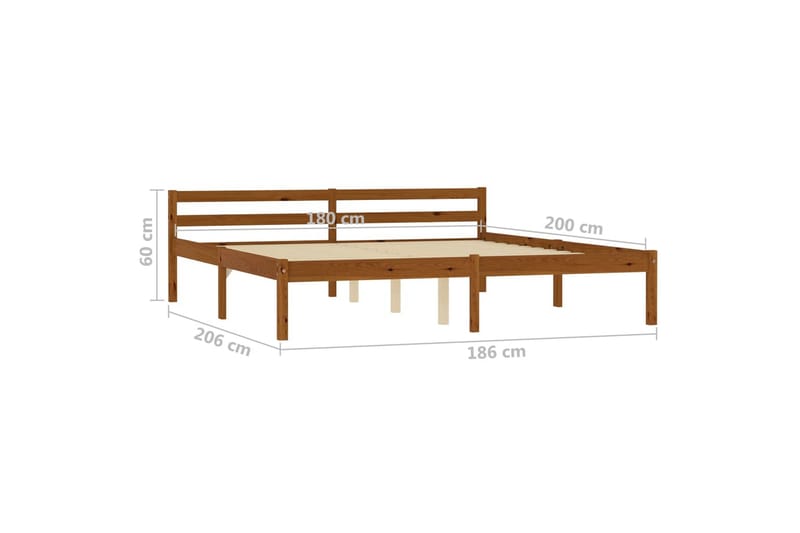 sengestel massivt fyrretræ 180 x 200 cm gyldenbrun - Møbler - Senge - Sengeramme & sengestel