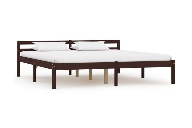 sengestel massivt fyrretræ 180 x 200 cm mørkebrun - Møbler - Senge - Sengeramme & sengestel