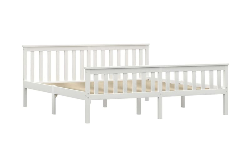Sengestel Massivt Fyrretræ 180x200 cm Hvid - Møbler - Senge - Sengeramme & sengestel