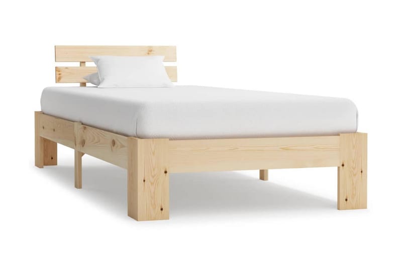 Sengestel Massivt Fyrretræ 90 X 200 Cm - Brun - Møbler - Senge - Sengeramme & sengestel