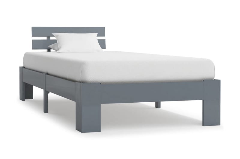 Sengestel Massivt Fyrretræ 90 X 200 Cm Grå - Grå - Møbler - Senge - Sengeramme & sengestel