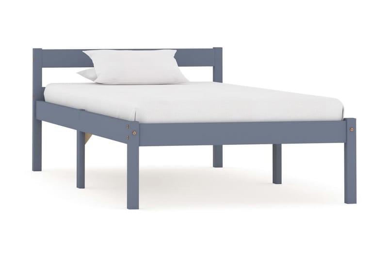 sengestel massivt fyrretræ 90 x 200 cm grå - Møbler - Senge - Sengeramme & sengestel