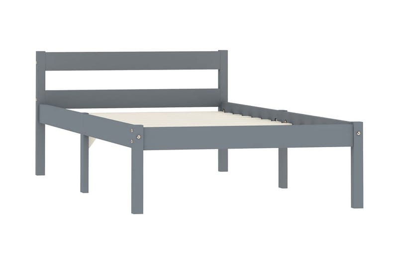 sengestel massivt fyrretræ 90 x 200 cm grå - Møbler - Senge - Sengeramme & sengestel