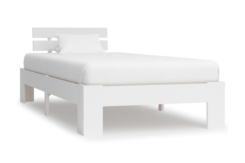 Sengestel Massivt Fyrretræ 90 X 200 Cm Hvid - Hvid - Møbler - Senge - Sengeramme & sengestel