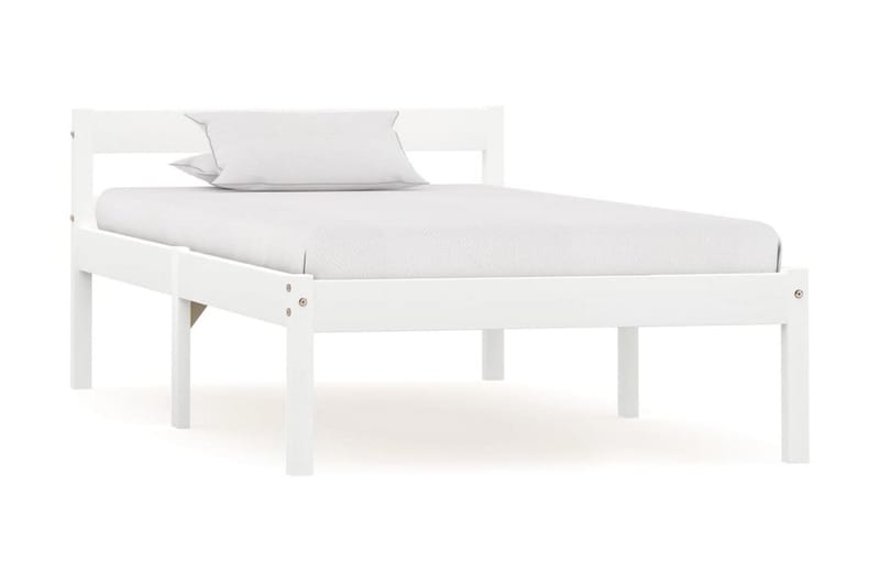 sengestel massivt fyrretræ 90 x 200 cm hvid - Møbler - Senge - Sengeramme & sengestel