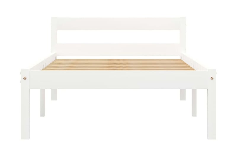 sengestel massivt fyrretræ 90 x 200 cm hvid - Møbler - Senge - Sengeramme & sengestel