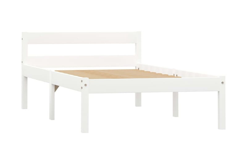 sengestel massivt fyrretræ 90 x 200 cm hvid - Møbler - Senge - Sengeramme & sengestel