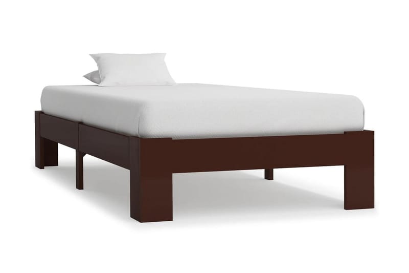 sengestel massivt fyrretræ 90 x 200 cm mørkebrun - Møbler - Senge - Sengeramme & sengestel