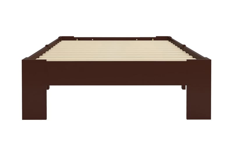 sengestel massivt fyrretræ 90 x 200 cm mørkebrun - Møbler - Senge - Sengeramme & sengestel