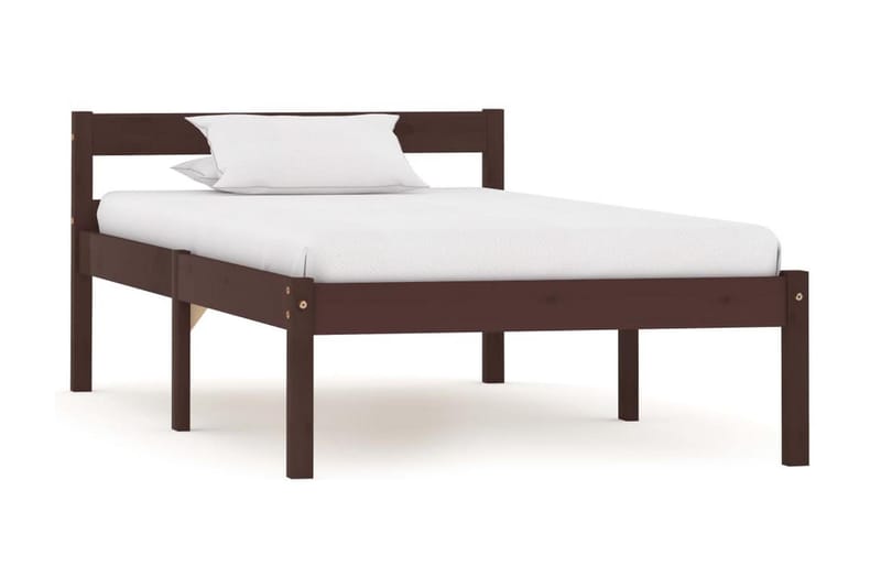 sengestel massivt fyrretræ 90 x 200 cm mørkebrun - Møbler - Senge - Sengeramme & sengestel