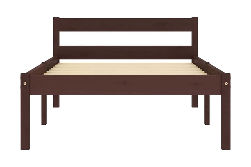 sengestel massivt fyrretræ 90 x 200 cm mørkebrun - Møbler - Senge - Sengeramme & sengestel