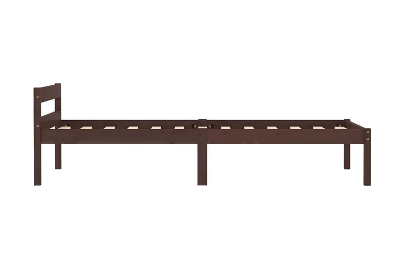 sengestel massivt fyrretræ 90 x 200 cm mørkebrun - Møbler - Senge - Sengeramme & sengestel