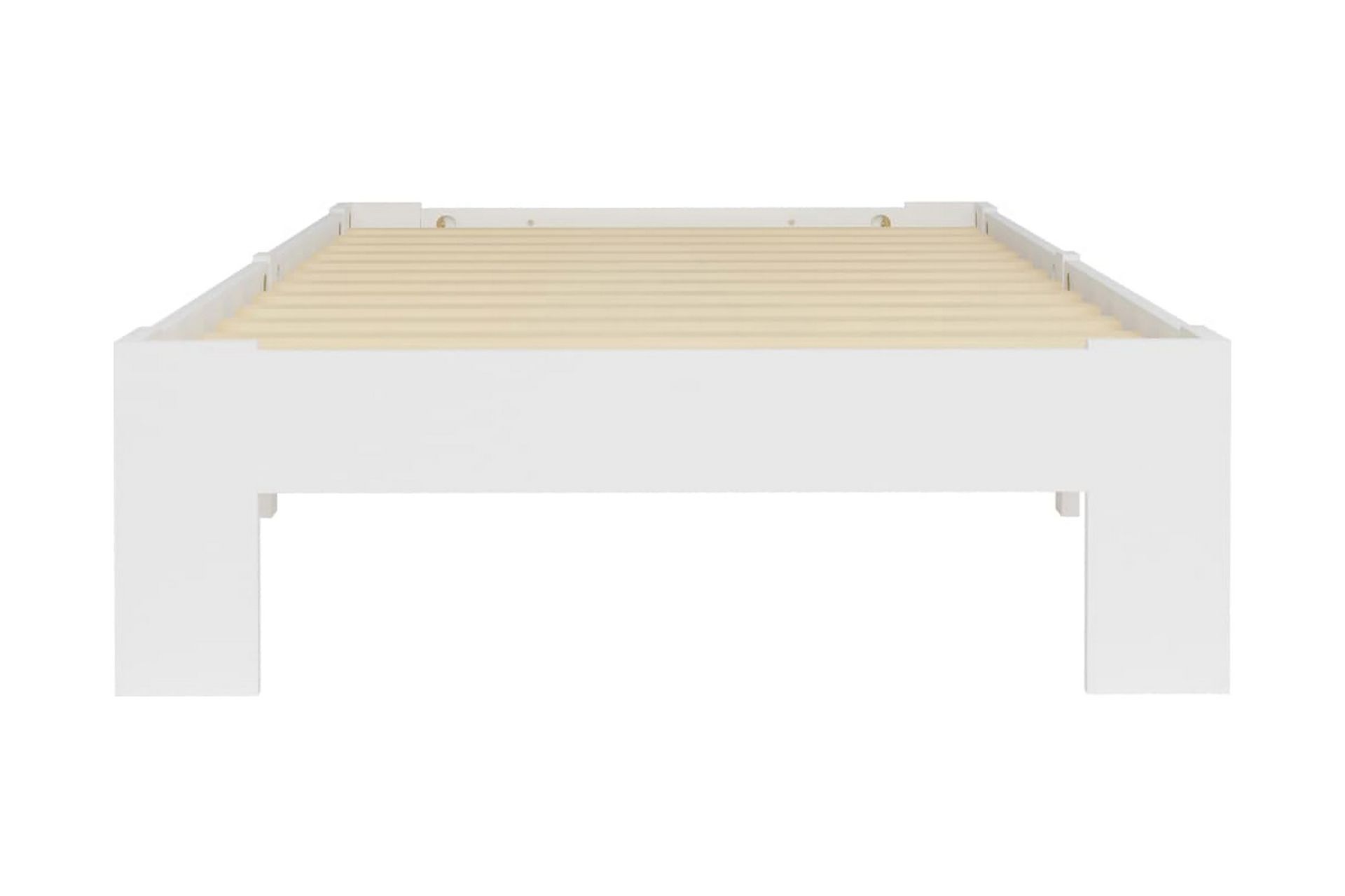 Sengestel Massivt Fyrretræ 90x200 cm Hvid - Hvid - Møbler - Senge - Sengeramme & sengestel